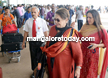 Veteran actress Helen visits Dharmastala for naturopathy treatment.